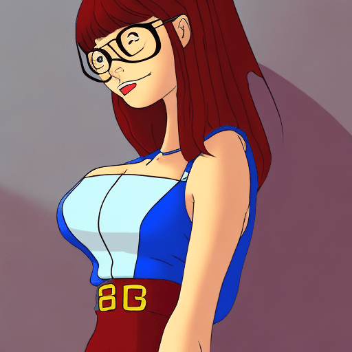 AI generated: Daria Morgendorffer the main character of the animated series Daria, serious expression, very excite...