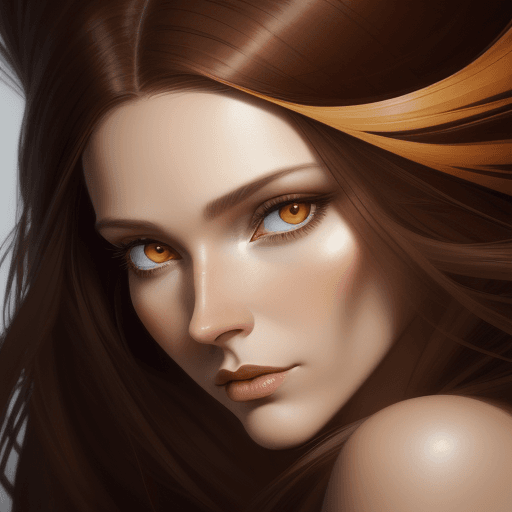 AI generated: an illustration of a woman with long brown hair, in the style of ingrid baars, j. scott campbell, da...