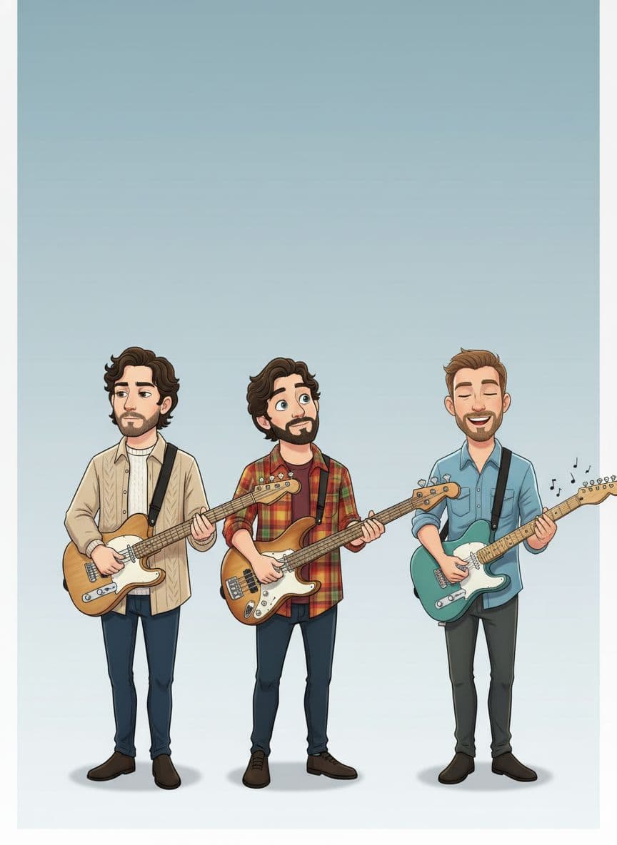 AI generated: "Create a cohesive cartoon-style illustration featuring four distinct characters. Each character mus...