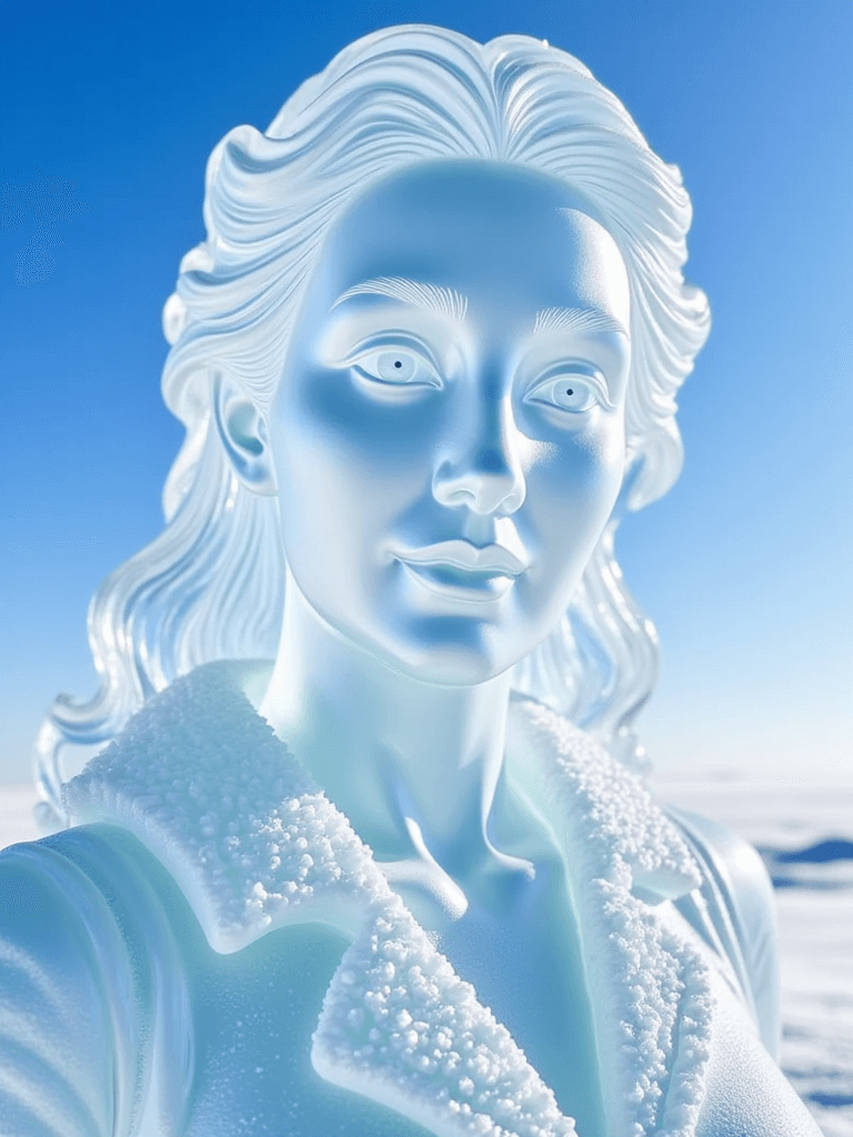 Exquisite ice crystal carving
