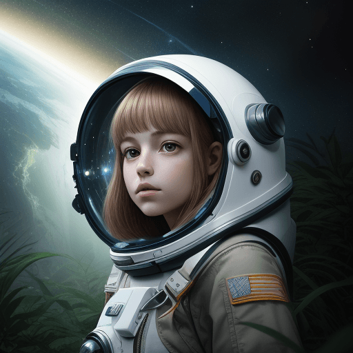 AI generated: realistic, girl, nature space