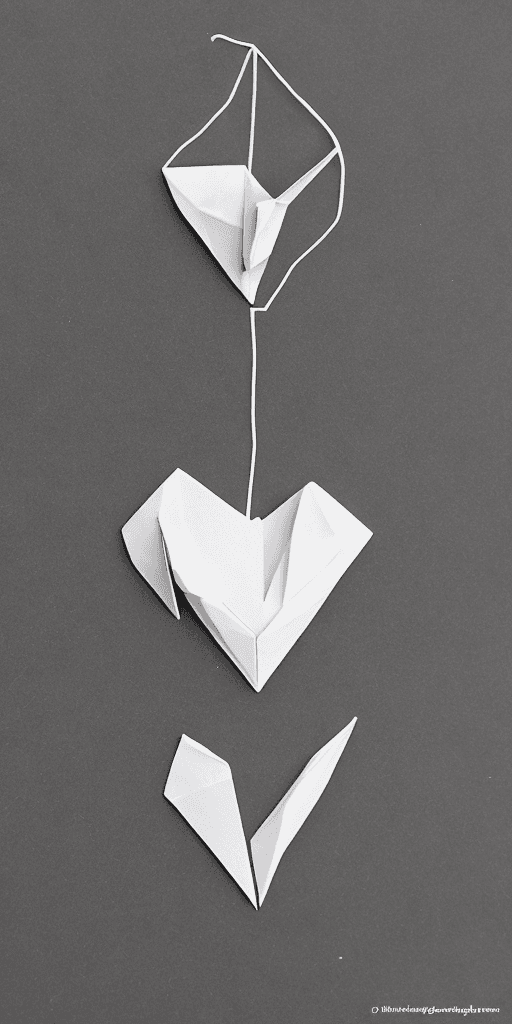 AI generated: origami black heart