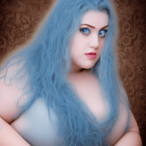 AI generated: a portrait photo of voluptuous gothic woman light blue eyes, nude, textured skin, pubic hair, simple...