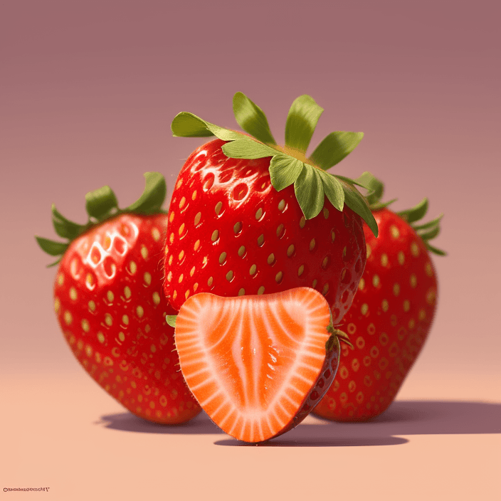 AI generated: A happy cartoon strawberry fruit, Pixar Style, perfect composition, 8k artistic photography, photore...