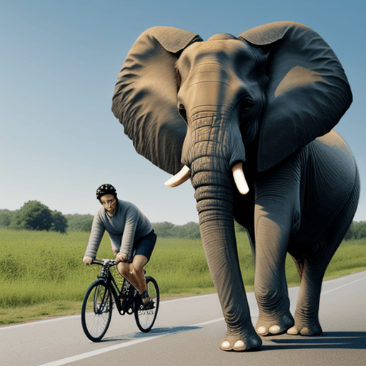AI generated: elephant on bicycle