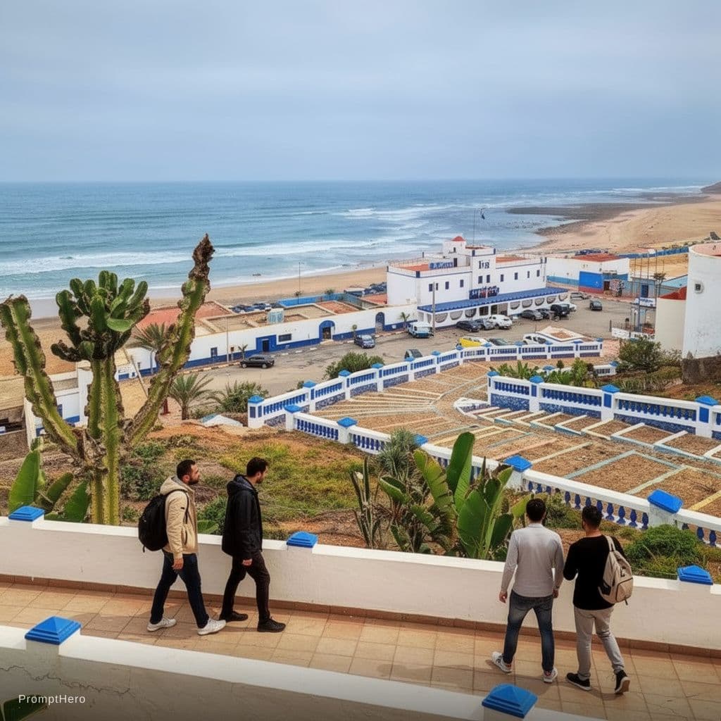 AI generated: Two man in sidi ifni city
