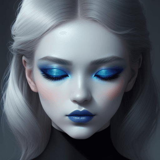 AI generated: a close up of a woman with a blue eye shadow on her face, official dior editorial, trending on pintr...