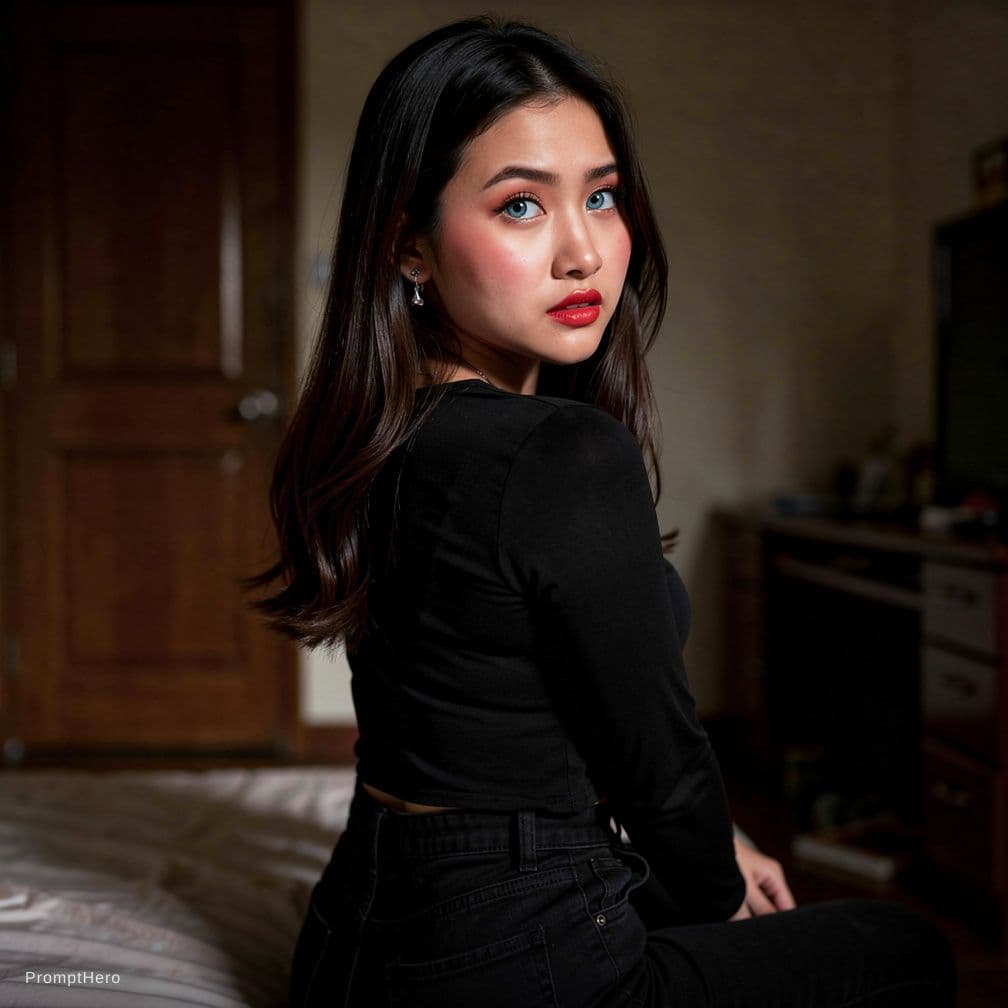 AI generated: A highly detailed, photorealistic, cinematic medium-full shot of a beautiful young Southeast Asian w...