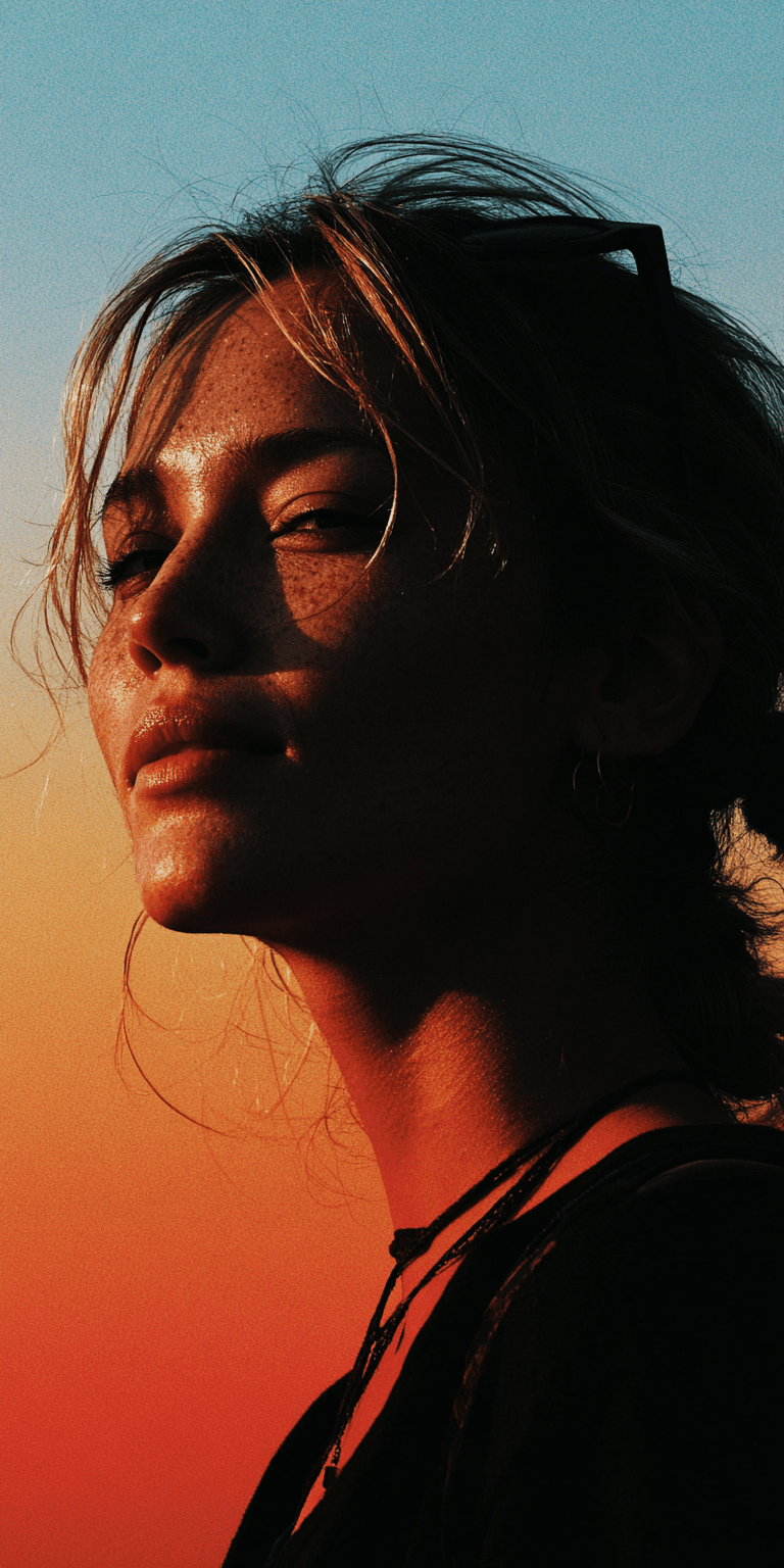 AI generated: cover photo, blond woman, atmospheric lighting, shot on a Sony A7 III --no freckles --chaos 75 --ar ...
