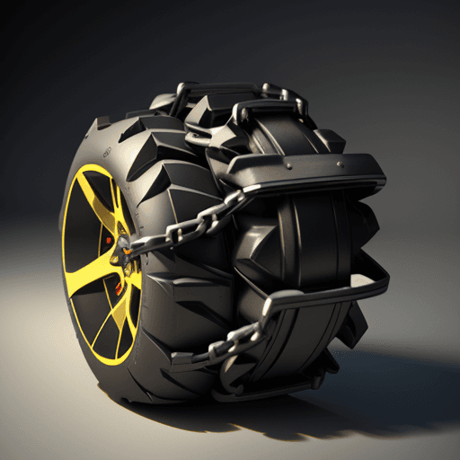 AI generated: Photo of from top side view, chain rubber track, sharp line, 3d render, focused, extreme details, ci...