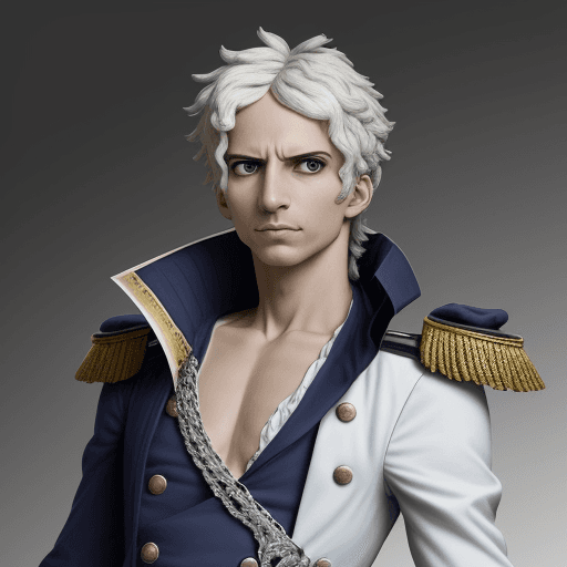 AI generated: imagen de trafalgar d wtar law, de una pieza, ultra realista, haceindo el rom, mirando al espectador...