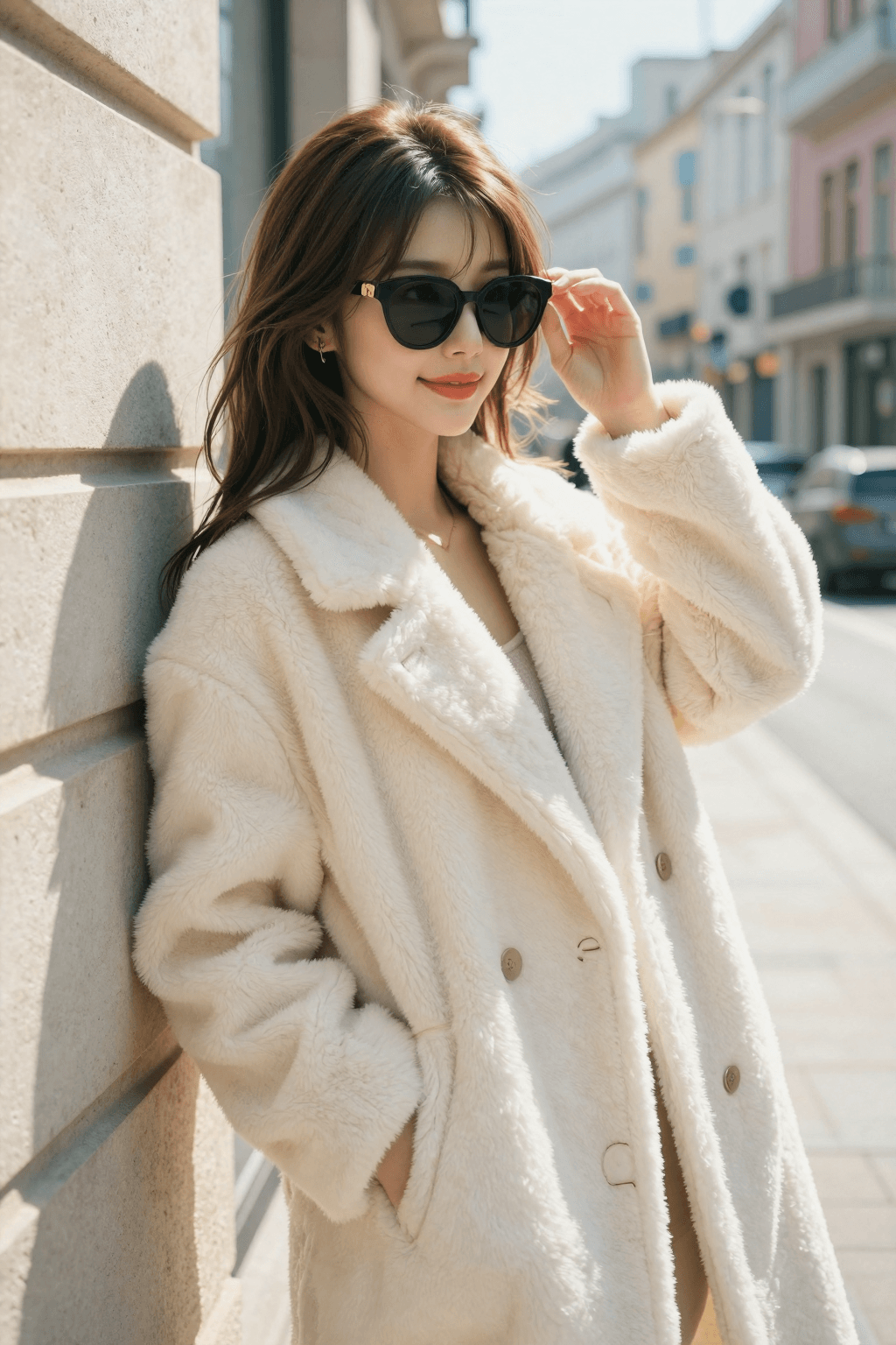 AI generated: Subject & Body Shape: A high-resolution medium shot of a beautiful young East Asian woman with a sle...