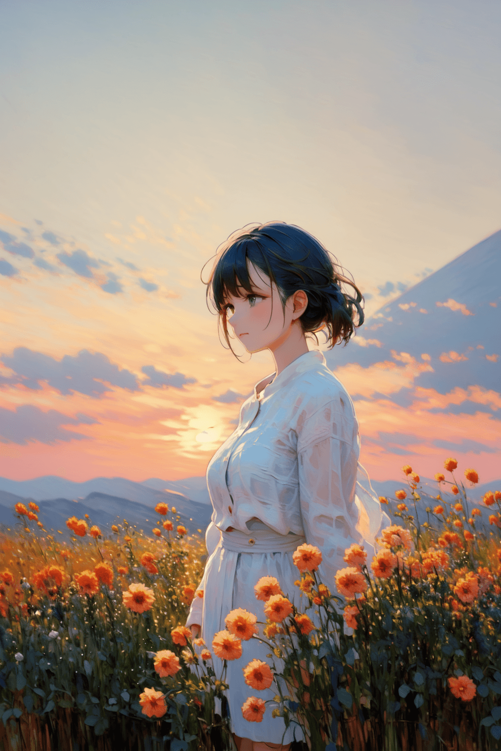 AI generated: <lora:Oil painting stick:1>, oil painting, masterpiece, best quality, 1girl, mature female, solo, fr...