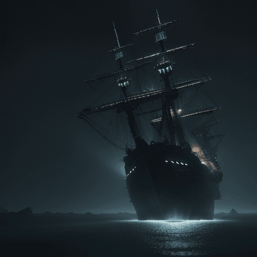 AI generated: Photo of a ultra realistic star ship, dramatic light, dark space, cinematic lighting, battered, low ...