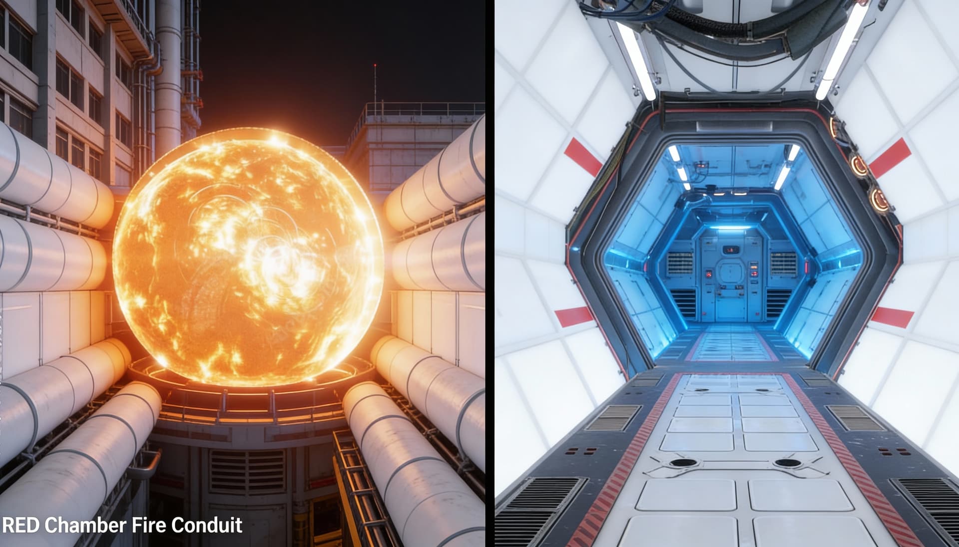 AI generated: Create the Beam Weapons Conduit. Reference Image one is the Fire end of the Conduit. Reference image...