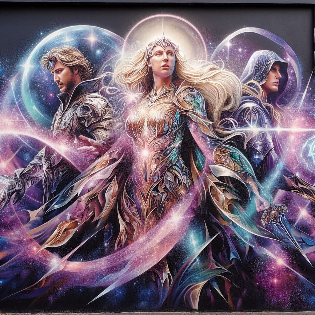 AI generated: A Majestic Mural Graffiti Graphic in the style of a Famous Street Artist Designer with realistic gli...