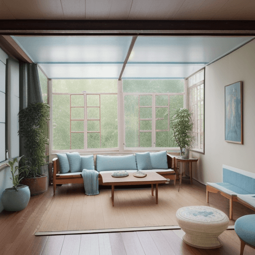 AI generated: High resolution photography interior design, dreamy sunken living room conversation pit, wooden floo...