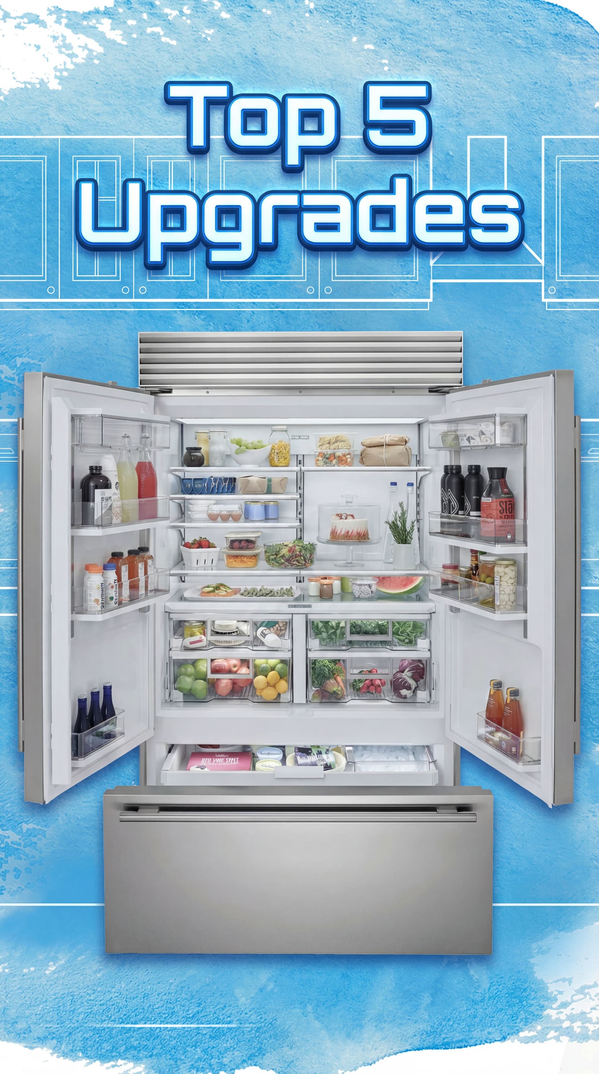 AI generated: I like the background but make it similar. graphic layout. Remove the appliances and remove the text...