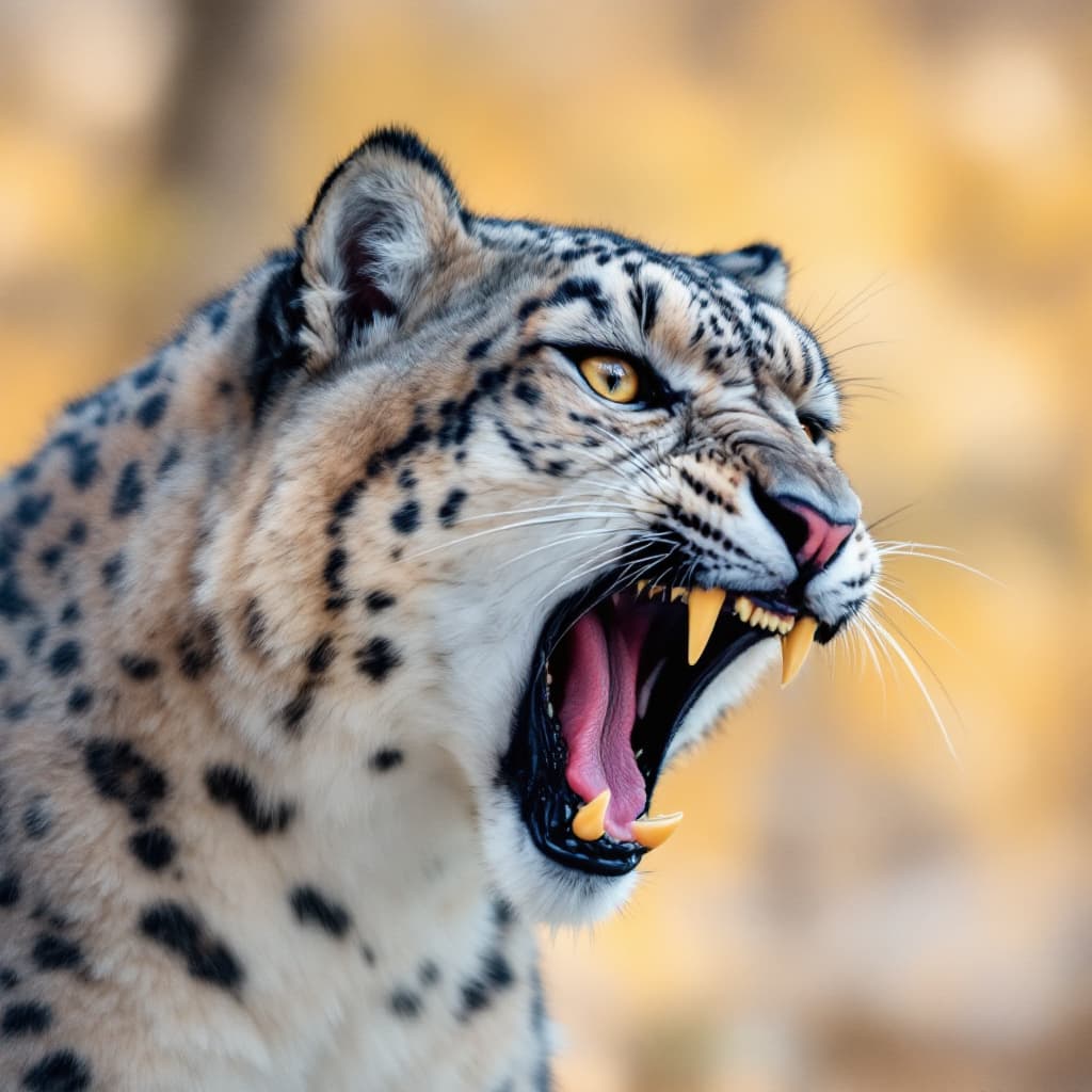 AI generated: snow leopard growling