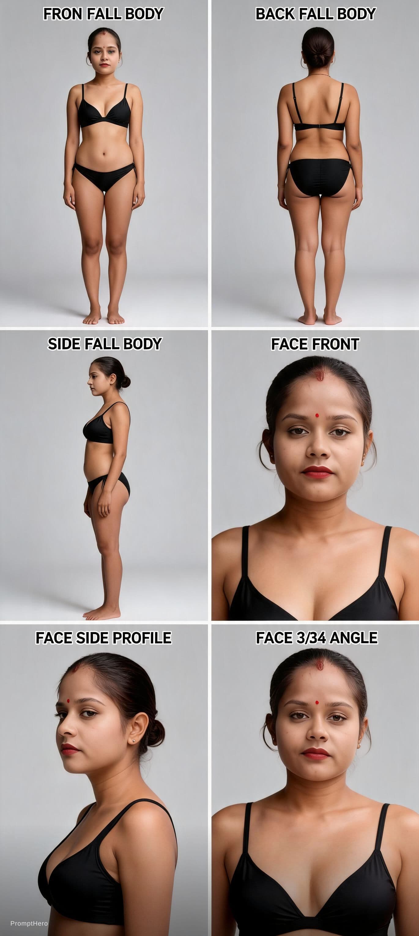 AI generated: Skin must be clean and flawless: no tattoos, no scars, no marks, no blemishes. Wearing a minimal bik...