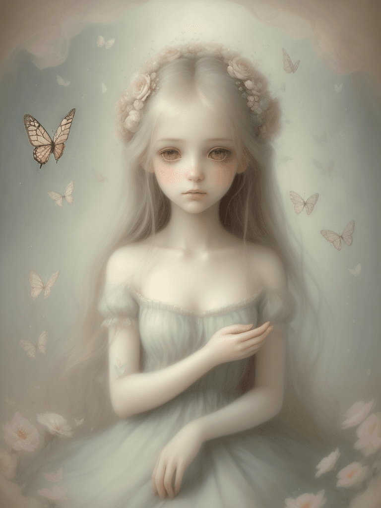 AI generated: A captivating illustration by Nicoletta Ceccoli that captures the tender nature of her artwork. The ...