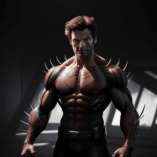 AI generated: Hugh Jackman as Wolverine from X-Men, 8k, VFX, octane render, unreal engine 5, Diffraction Grading, ...