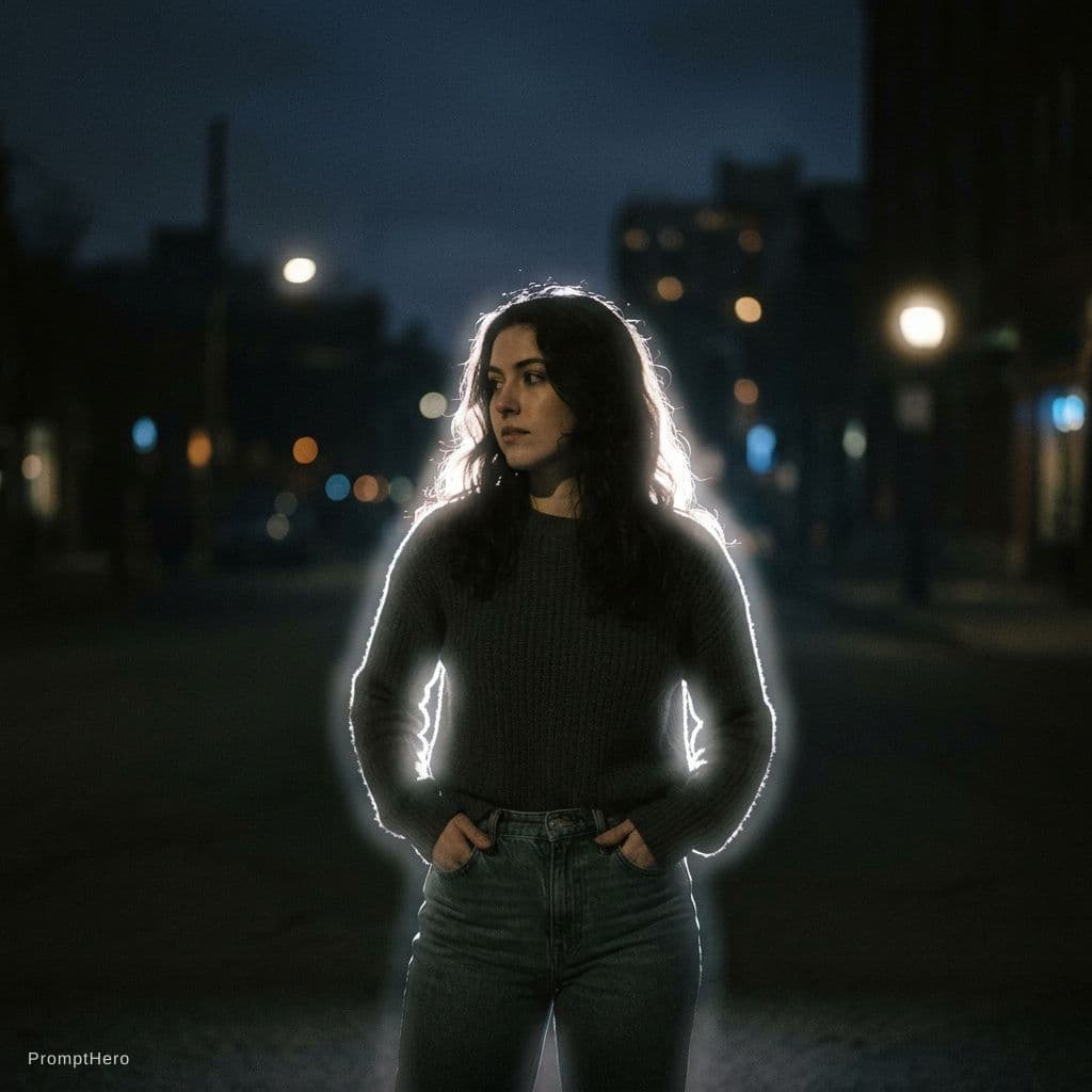 AI generated: Create a dark moody nighttime atmosphere with a deep muted background fading into near-black shadows...