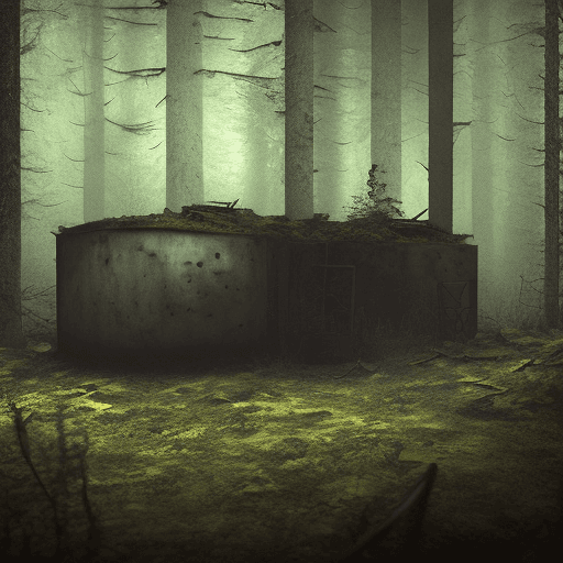AI generated: Abandoned WW2 german bunker in a dark forest. dark and eerie atmosphere. photorealistic and cinemati...