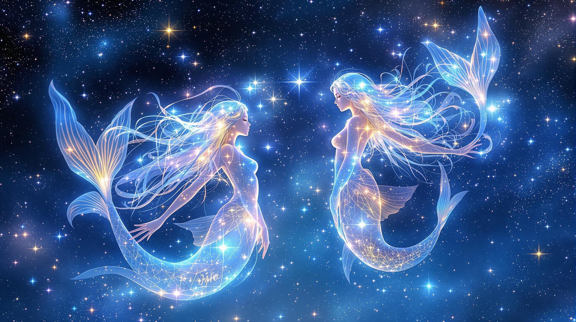AI generated:  This digital is an image into an image duplicated artwork features a celestial zodiac theme with  e...