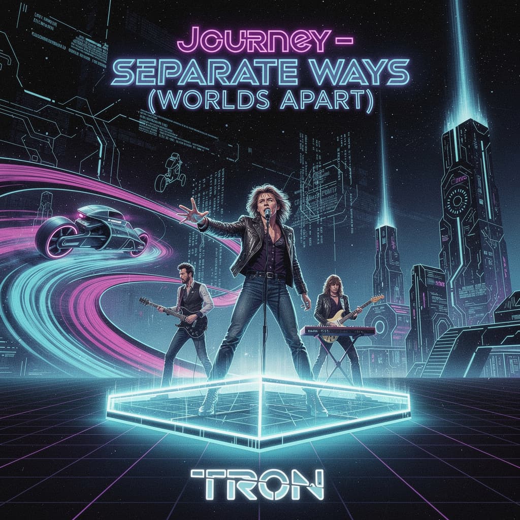 AI generated: Journey - Separate Ways (Worlds Apart) и фильм трон 