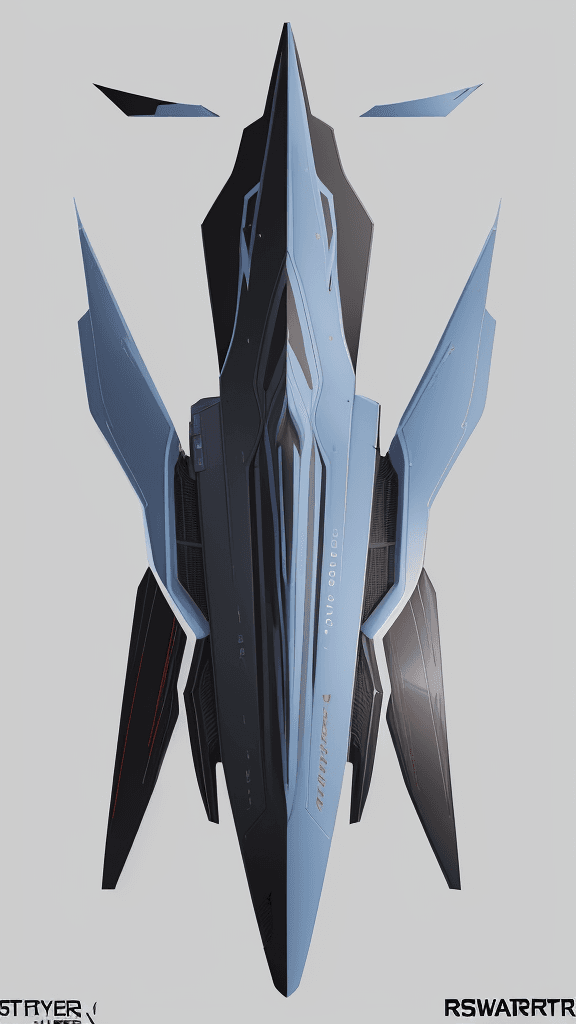 AI generated: rfktrstyle  The Skyward Soarer in battle mode, digital hero art with mono colored notes, slick bold ...