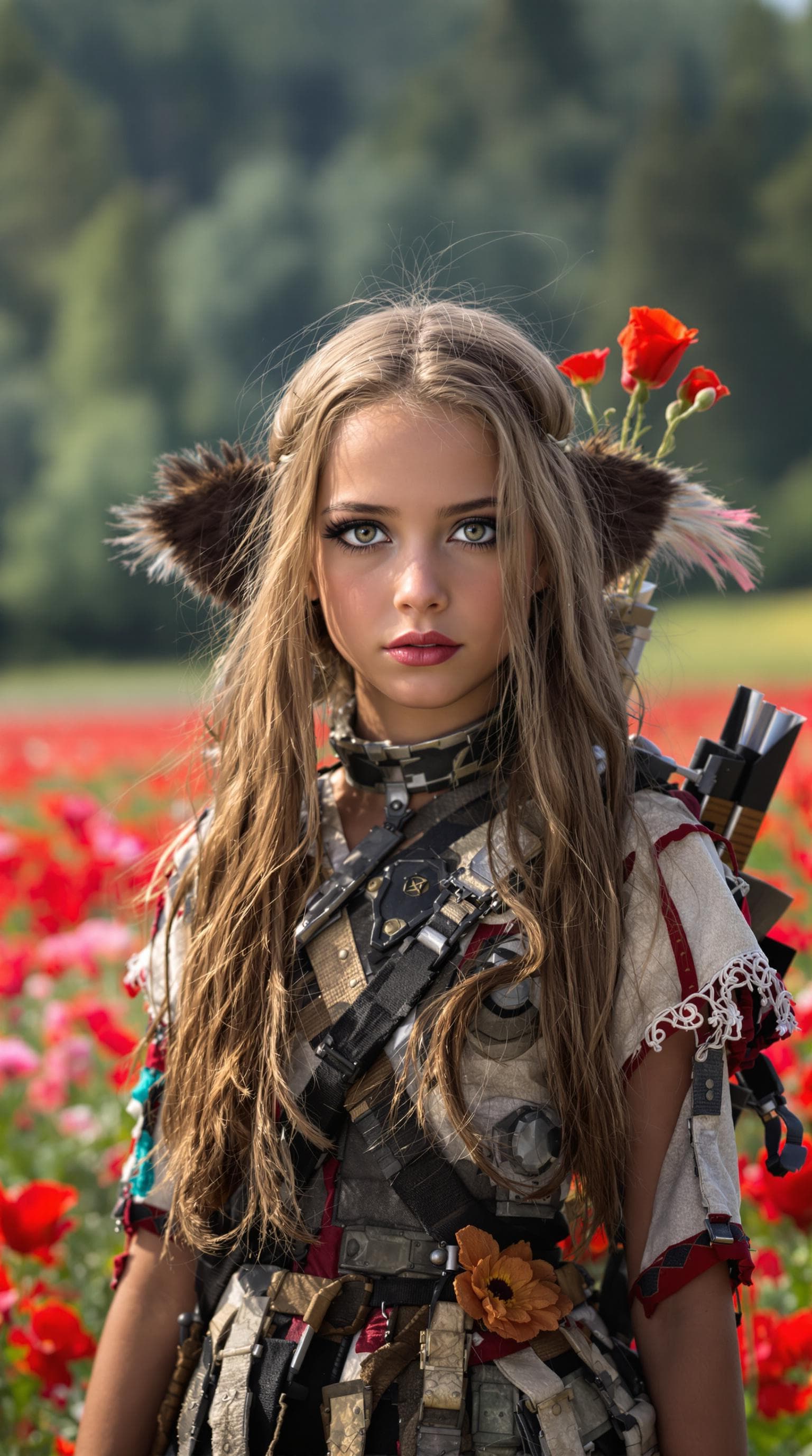 AI generated: a professional photo of a exceptionally beautiful girl in the world, (age 10), (ten year old) of the...