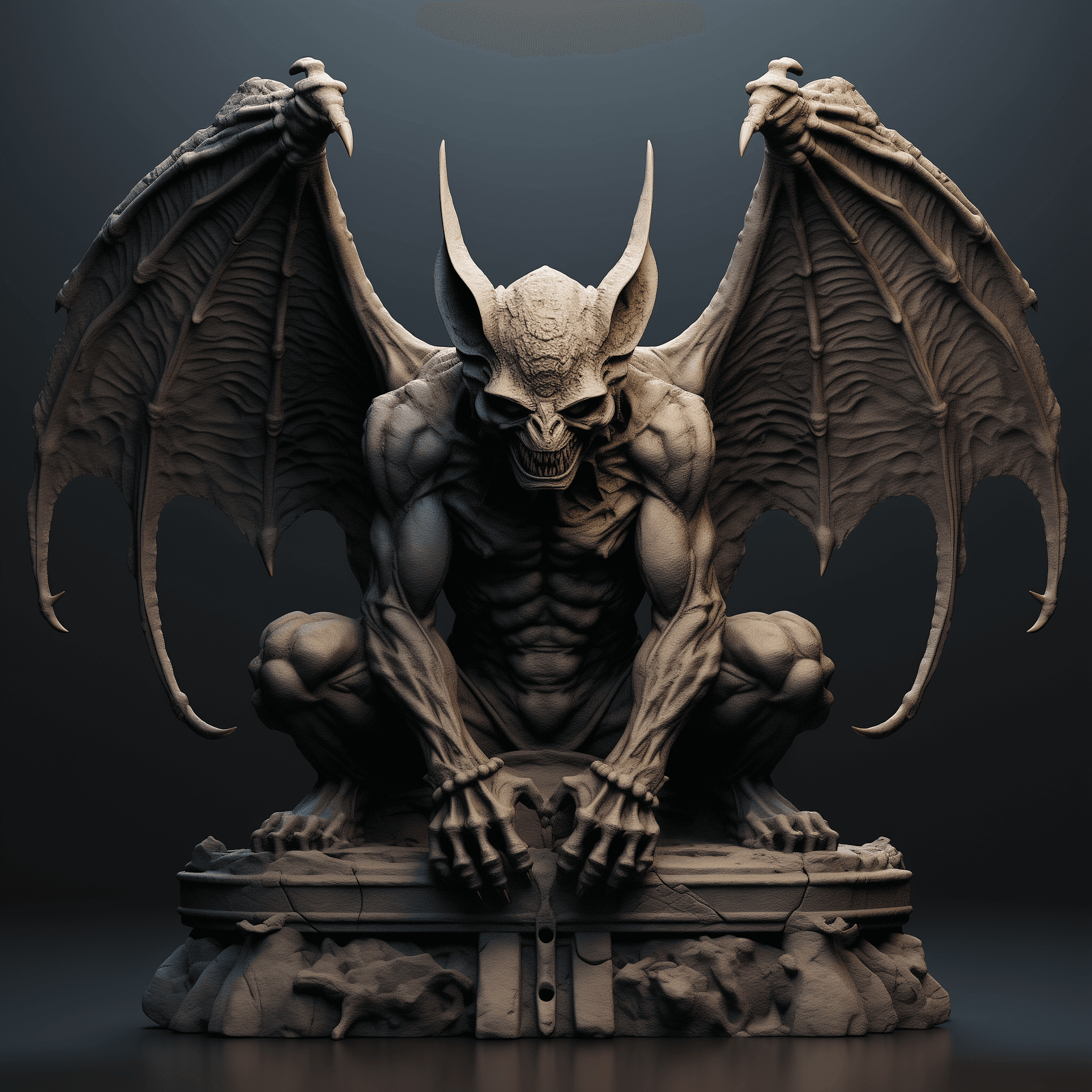 AI generated: Gargoyle statue, highly detailed, hyper realistic, octane render, studio lighting, --v 5.2 --style r...