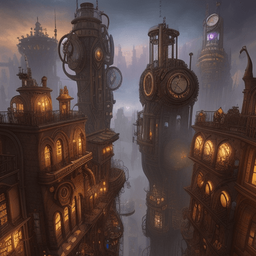 AI generated: a steampunk city