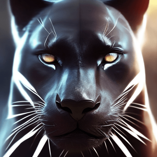 AI generated: black panther close-up portrait wallpaper oled cinematic, high detail,