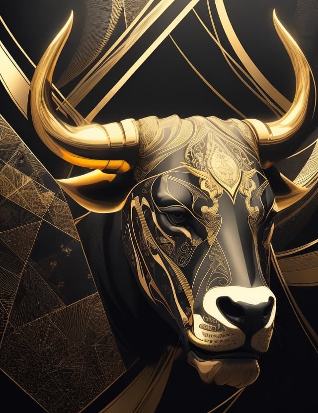 AI generated: A logo band, head bull , mesmerizing image that combines the aesthetics of technology and abstract a...