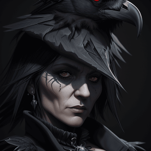 AI generated: a close-up of a raven of death, a character portrait by senior artist, central Zbrush, Vanitas, unre...
