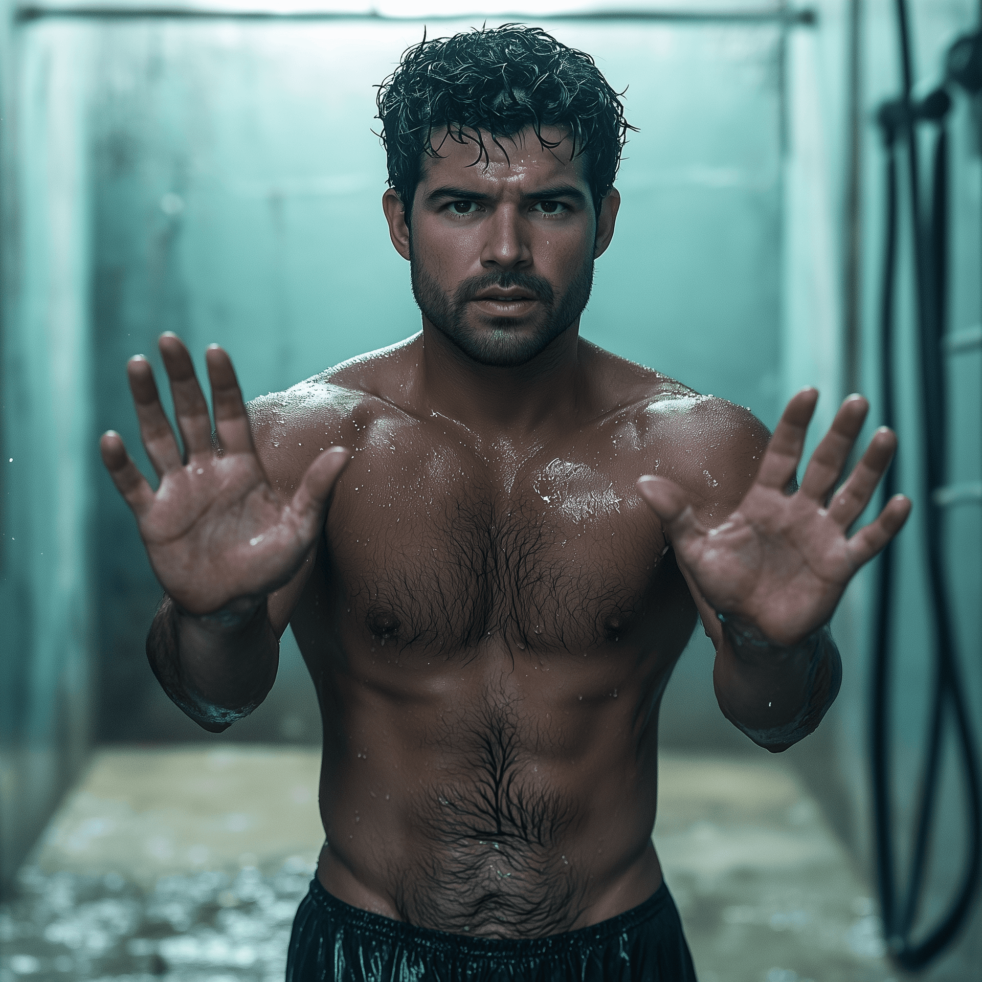 AI generated: full shot, full-length portrait, show hands, wide field of view, centered, showing entire body, awar...