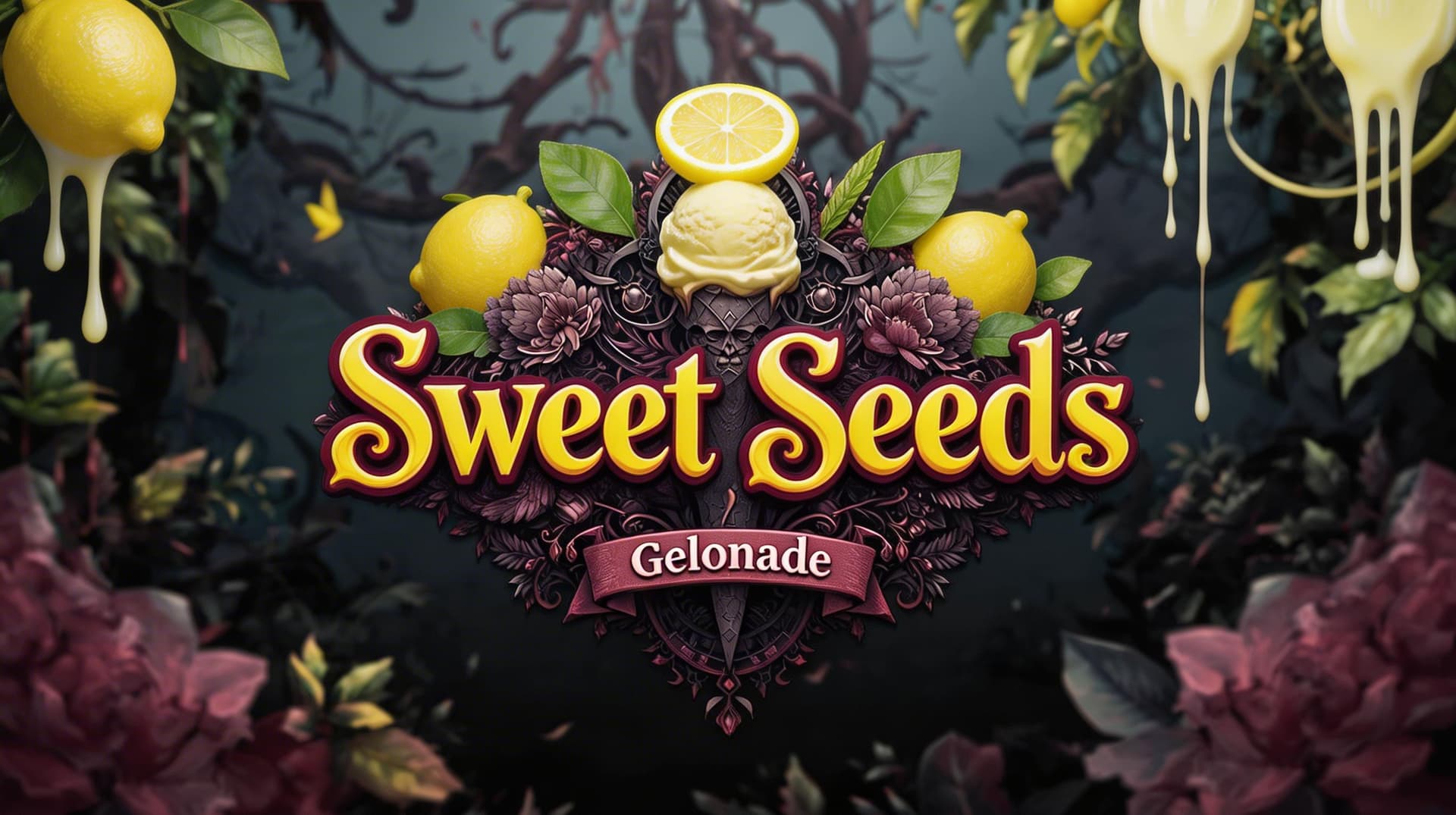 AI generated: Creat a Image in the same direction like the uploaded Picture, but use a Text with "Sweet Seeds " an...
