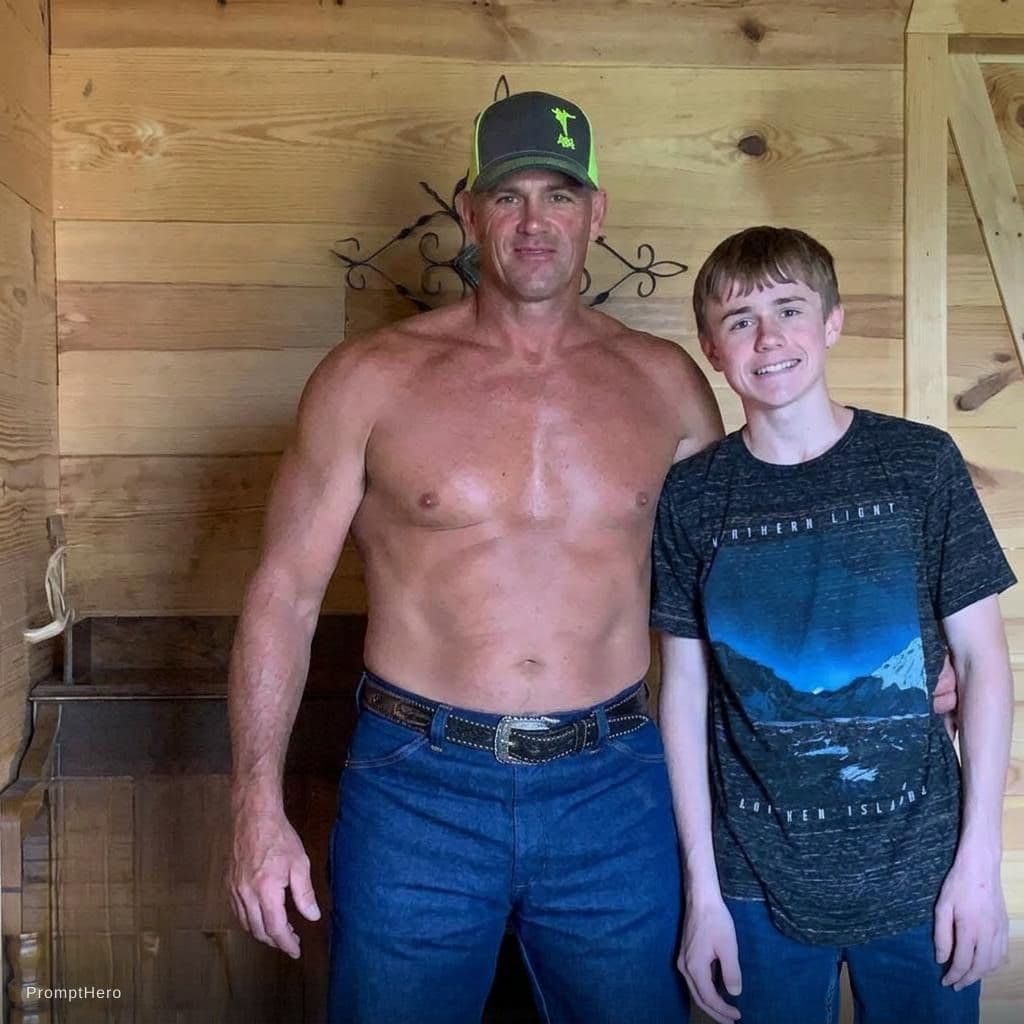 AI generated: Make man in this photo shirtless