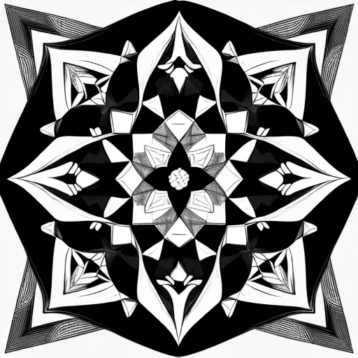 AI generated: Generate black and white beautiful geometric patterns for a coloring book