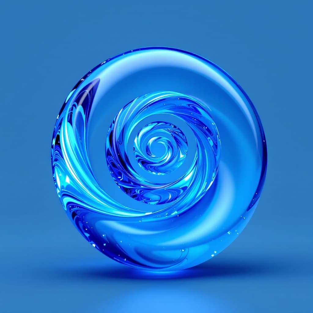 AI generated: spiral
 BIOLUMINICENTE BLUE uhd 3d minimalist
