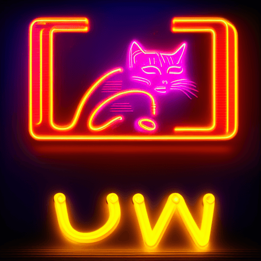 AI generated: "neon images of a neon lit sign with the text 'VDM' and a neon lit cat symbol with amazing high deta...
