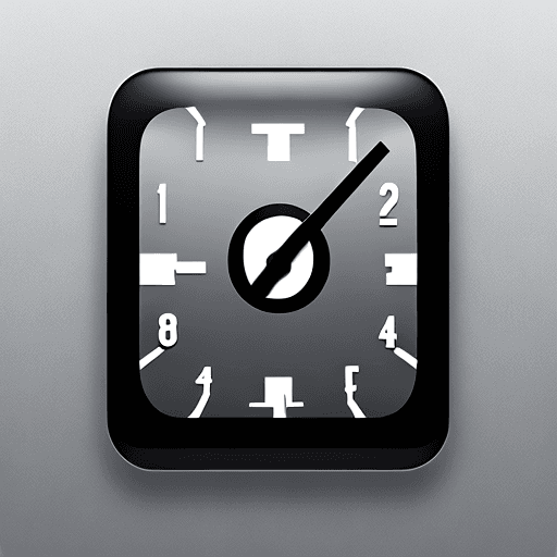 AI generated: time tracking app icon minimalistic dark mode downloadable formats for apple