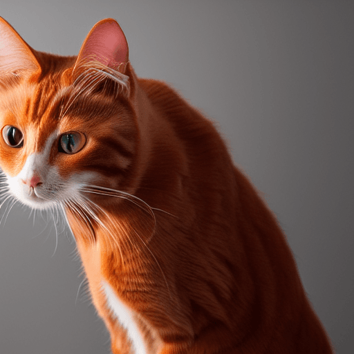 AI generated: realistic redhead cat as a cinematographer on film stage, daylight, indirect lighting, analog style