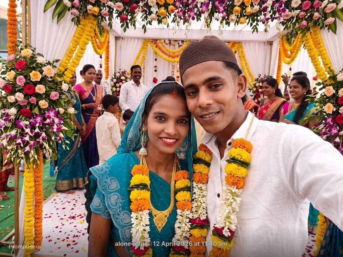 AI generated: Marainge function flower husband wife couples 
