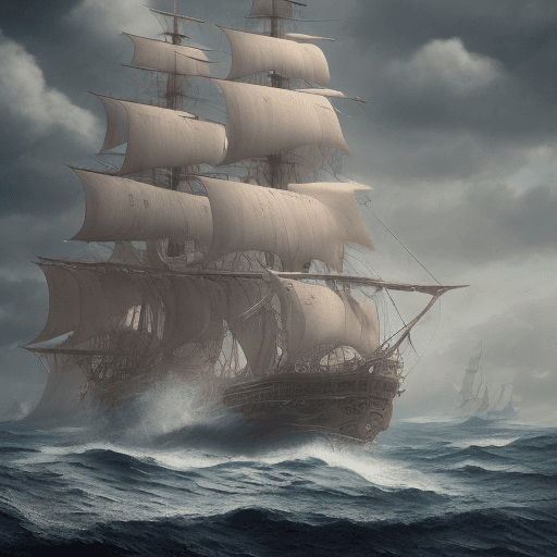 AI generated: Photo of a ultra realistic sailing ship, dramatic light, pale sunrise, cinematic lighting, battered,...