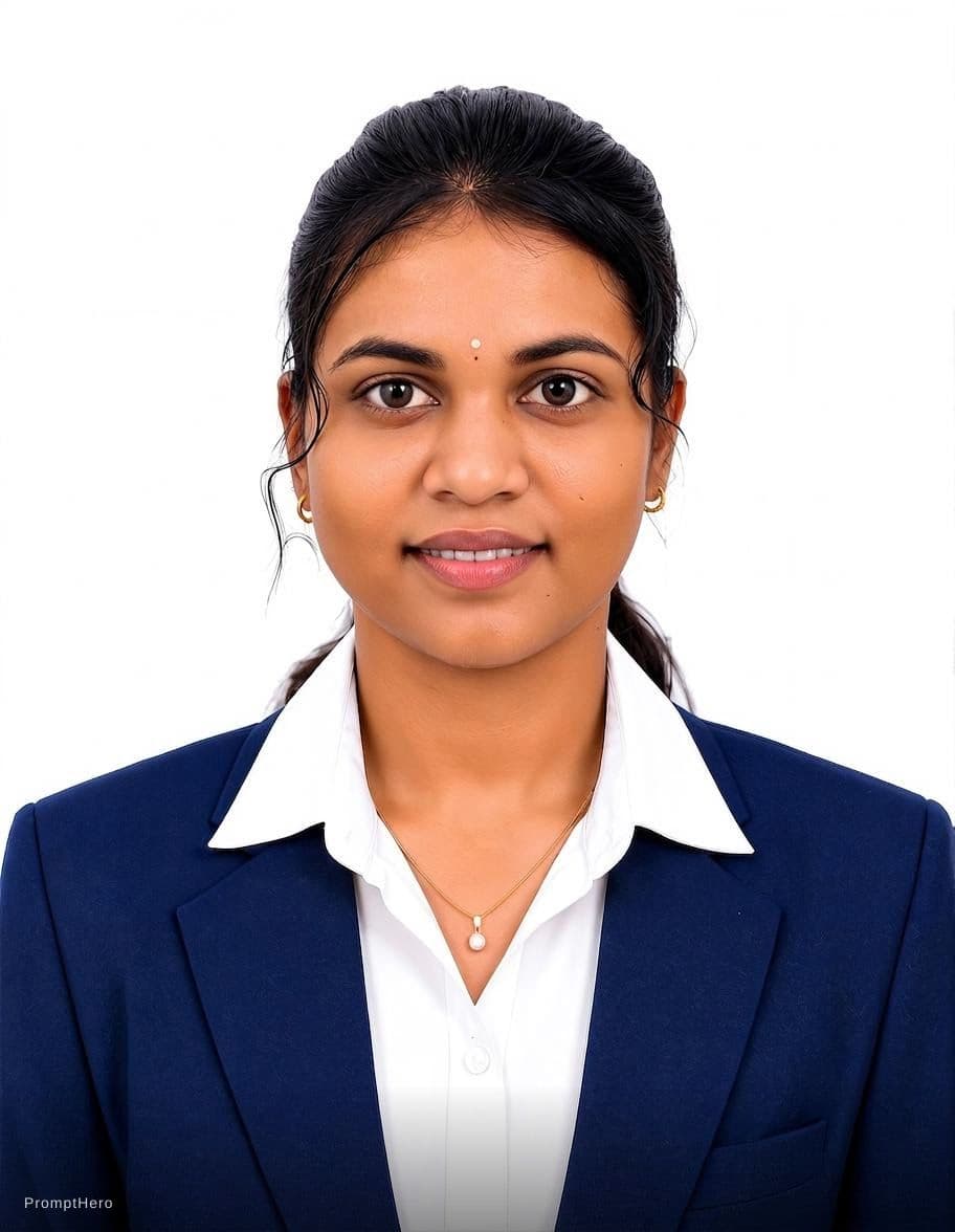 AI generated: asian woman in business professional attire, white wall