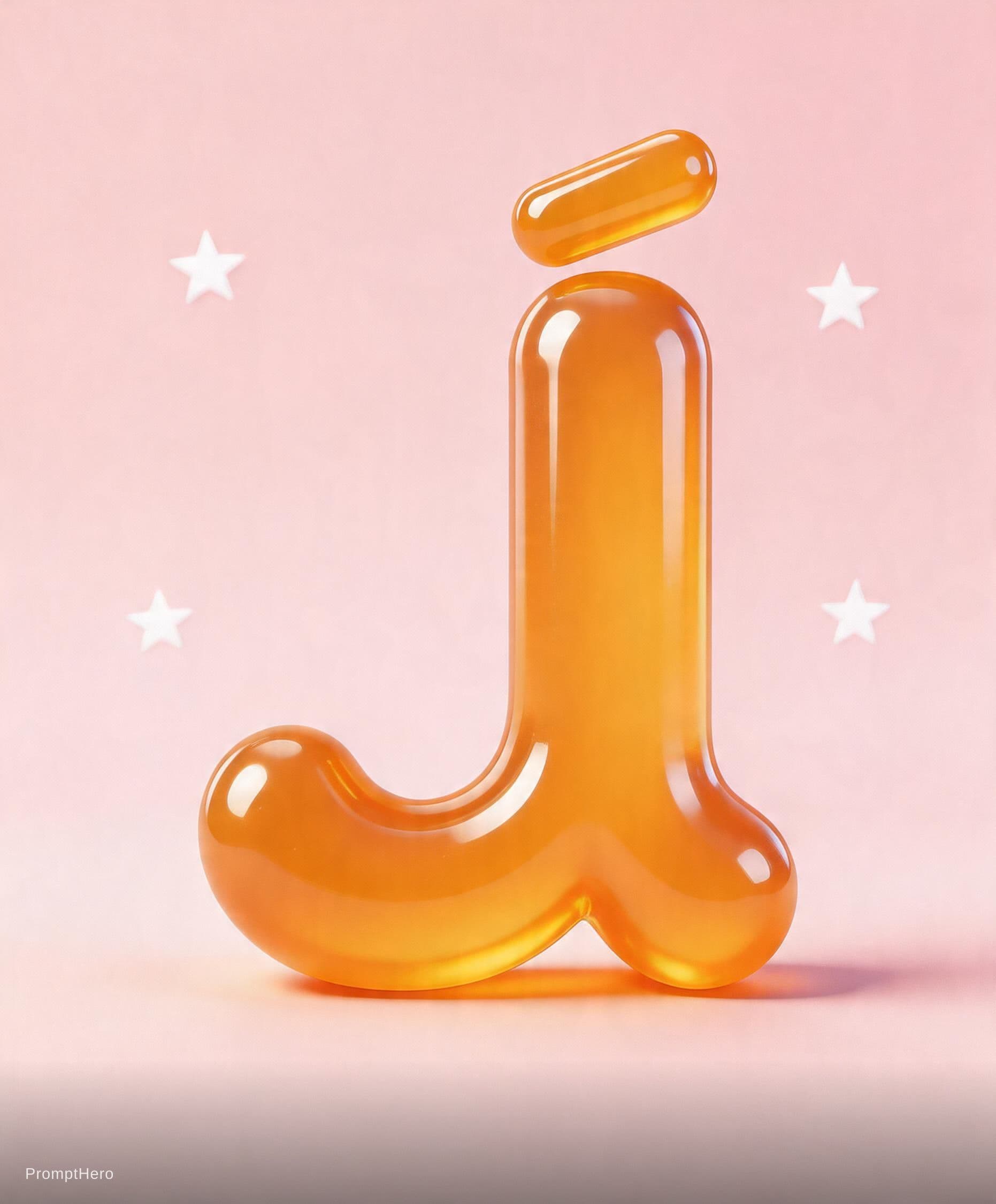AI generated: A large 3D glossy Arabic letter "أ" (Alif with hamza above), designed in a soft gummy toy style. The...