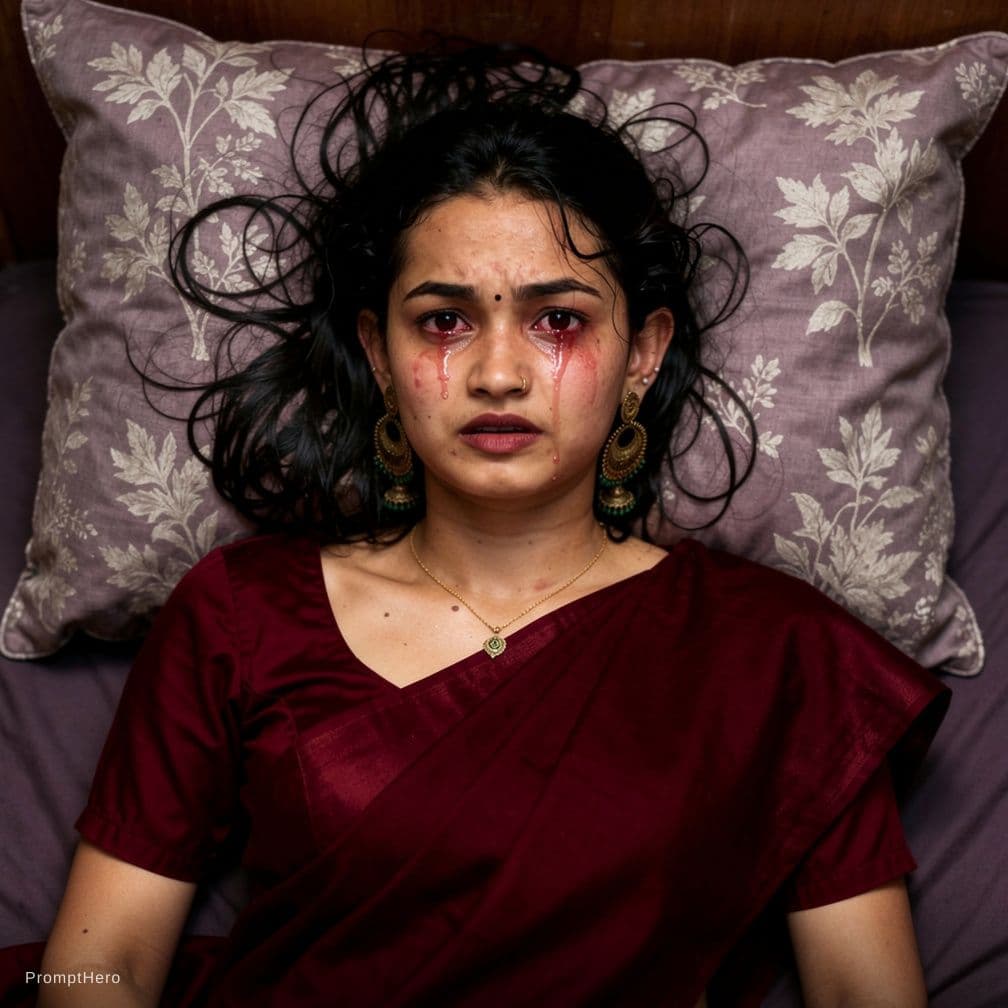 AI generated: { "prompt_data": { "subject": { "description": "full portrait of a woman lying down on a pillow.", "...